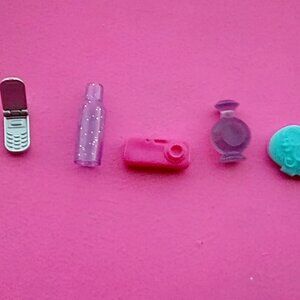 Barbie doll size camera compact phone accessories lot 1